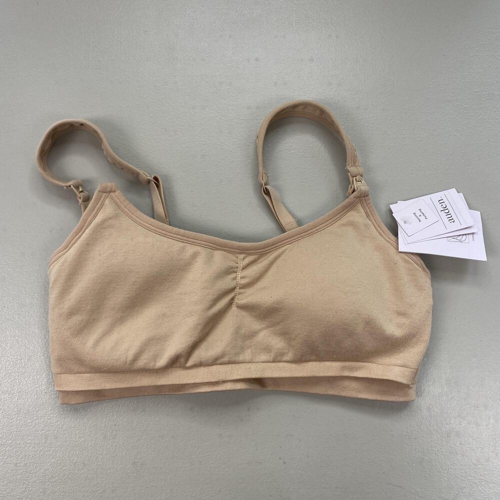 Auden Nursing Pumping Bra Womens Small Beige Wireless 2-in-1 Stretch Maternity